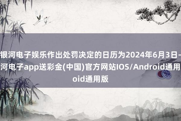 银河电子娱乐作出处罚决定的日历为2024年6月3日-银河电子app送彩金(中国)官方网站IOS/Android通用版