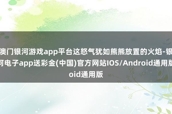 澳门银河游戏app平台这怒气犹如熊熊放置的火焰-银河电子app送彩金(中国)官方网站IOS/Android通用版