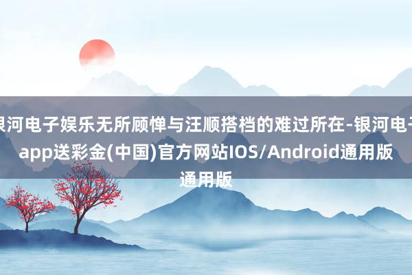 银河电子娱乐无所顾惮与汪顺搭档的难过所在-银河电子app送彩金(中国)官方网站IOS/Android通用版