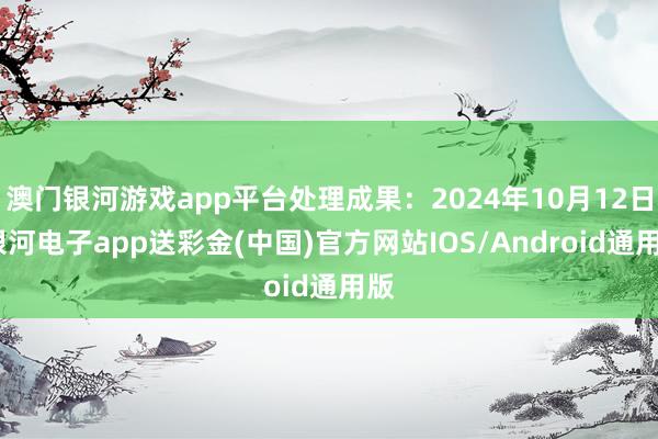 澳门银河游戏app平台处理成果：2024年10月12日-银河电子app送彩金(中国)官方网站IOS/Android通用版