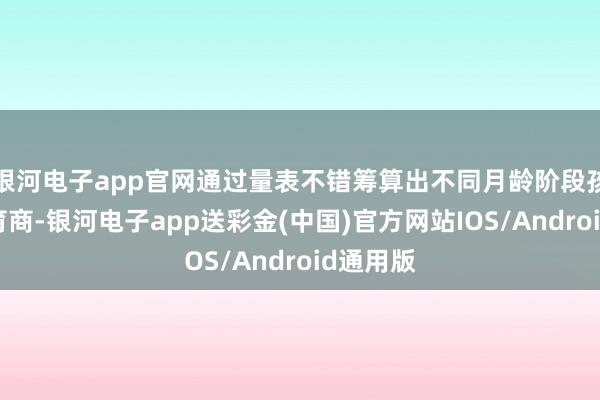 银河电子app官网通过量表不错筹算出不同月龄阶段孩子的发育商-银河电子app送彩金(中国)官方网站IOS/Android通用版