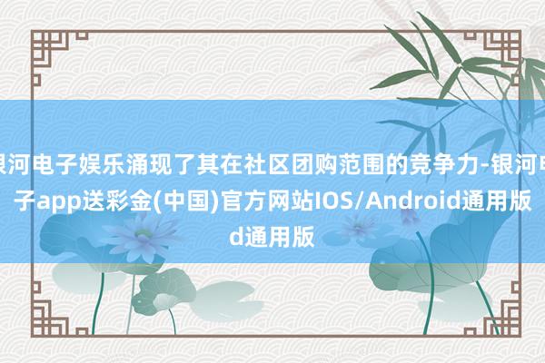 银河电子娱乐涌现了其在社区团购范围的竞争力-银河电子app送彩金(中国)官方网站IOS/Android通用版